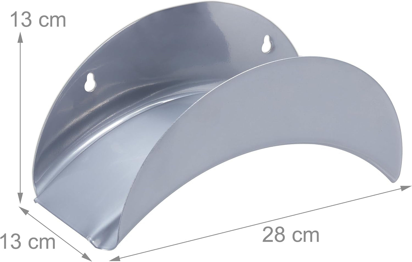 Relaxdays Juego de 2 soportes para manguera de pared, para manguera de 30 m, 1/2", soporte para manguera de jardín, soporte para manguera de metal, gris