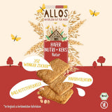 Galletas de avena orgánicas Allos Nutri | Galletas de avena integral crujientes | Endulzar con miel 6 x 130g