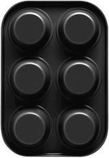 , Forma 6 muffins 18,5x27cm, negro Moldes y bandejas para hornear Naty Shop