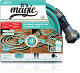 Manguera de jardín extensible hasta 7,5 metros, 1/2" (12,5 mm), con ducha de mano y 8 funciones, Idroeasy