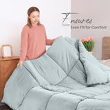 Utopia Bedding Edredón All Season 250g/m² Felpa Relleno de Fibra Siliconada Cama Matrimonio Cosido en Caja (Cama Matrimonial XL Gris Claro) Naty Shop Edredones y Edredones