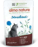 Almo Nature Functional - Sterilized - Comida húmeda para gatos adultos y maduros, esterilizados o menos activos - con carne de vacuno - baja en grasas, hidratante - 70 g (paquete de 30)