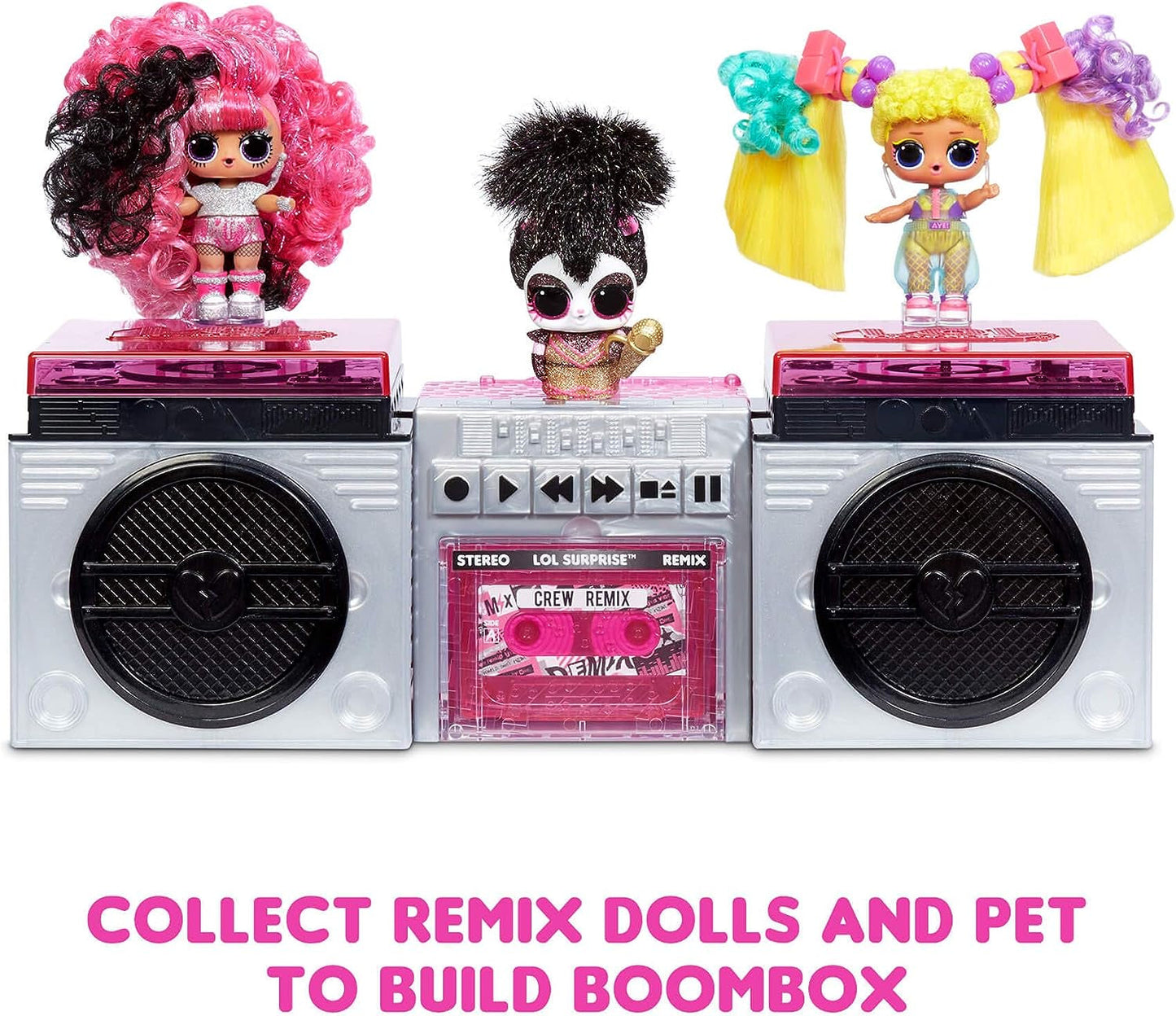 jajaja ¡sorpresa! 566977E7C Muñecas Remix hair flip - Objeto de colección - 15 sorpresas - Con gorro para el pelo, complementos y música Naty Shop Muñecas