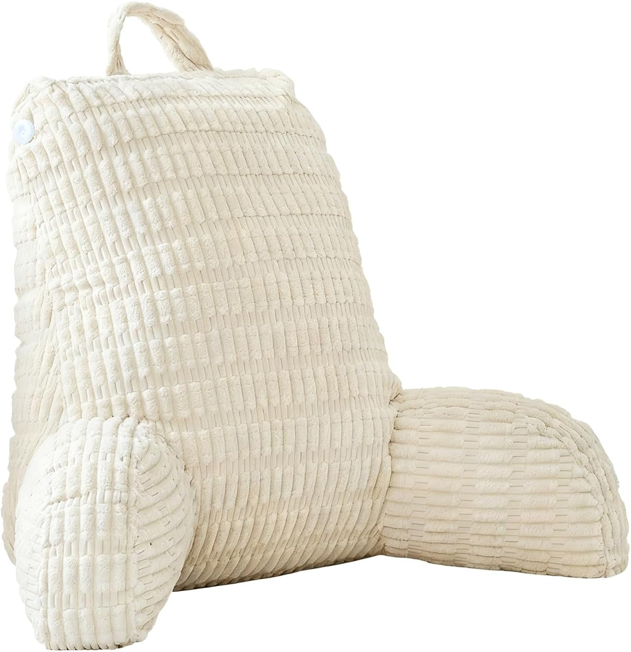 Almohada de lectura para cama y sofá, almohada de lectura con reposamuñecas, reposabrazos y respaldo, almohada de respaldo para descansar, relajarse, leer, trabajar en la computadora portátil, mirar televisión (gris oscuro)