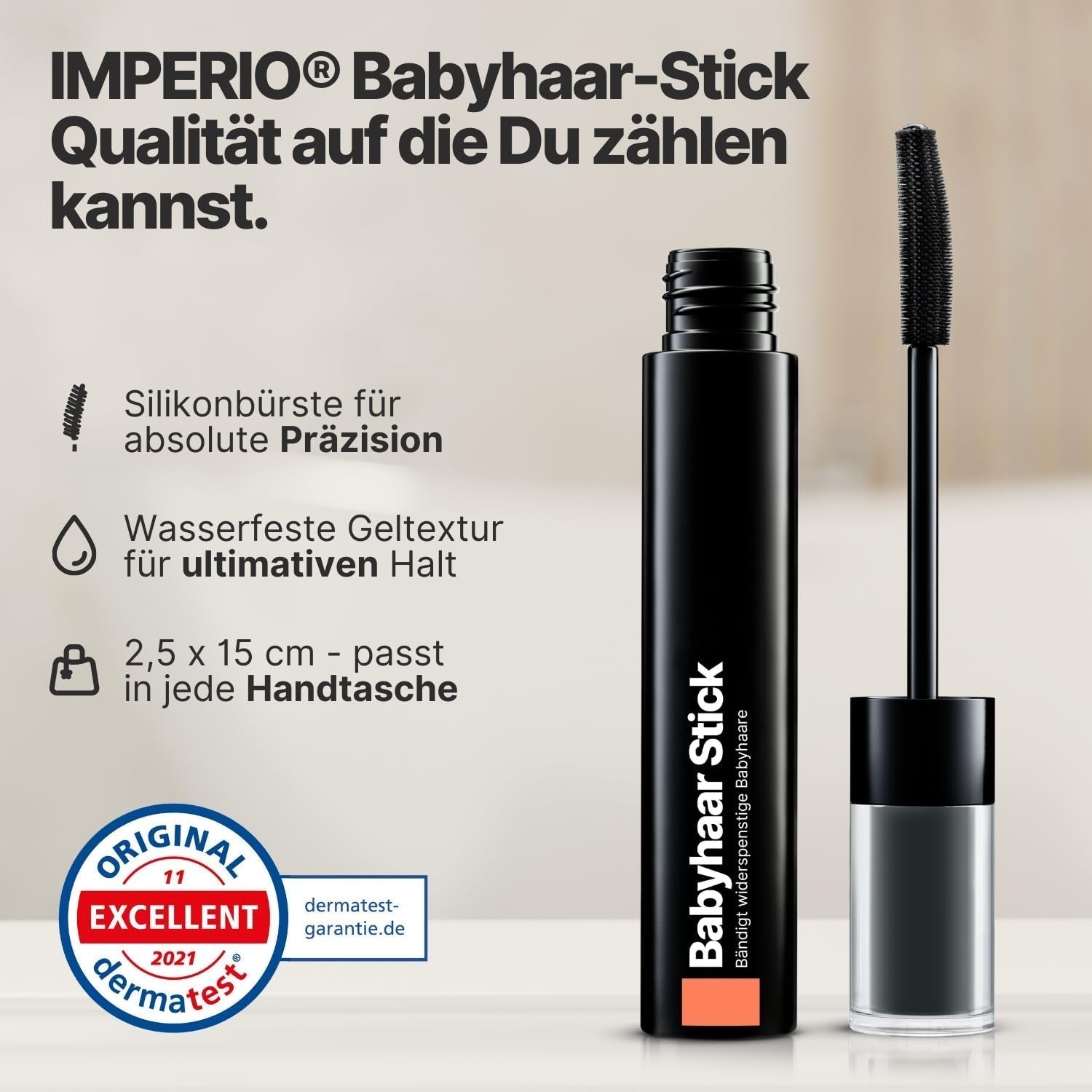 IMPERIO Hair Finishing Stick para cabello de bebé - Máscara premium para cabello de bebé para domar el cabello fino y quebradizo - 12ml Tinte para el cabello Transparente Naty Shop