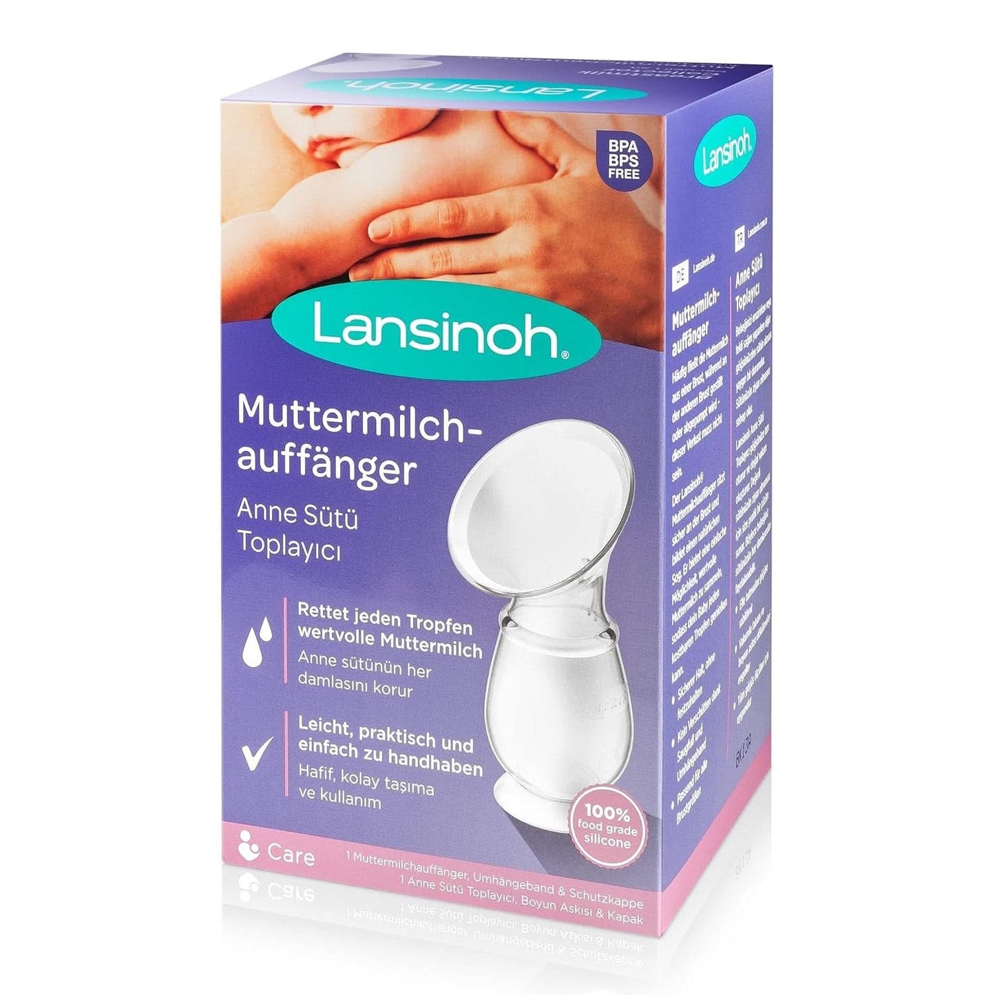 Lansinoh Silikon Milchpumpe & Muttermilchauffänger - Angenehmes & Extrem Weiches Silikon - Rettet Jeden Tropfen Muttermilch - Alternative Zu Milchauffangschalen, 1 Stück (1Er Pack) Accesorios Alimentación y lactancia Bebe Naty Shop Single Vörangermodell