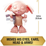 Spin Master 6067280 Wizarding World Harry Potter Magical Interactive Dobby Elf Sock Doll, más de 30 sonidos y frases, 21,6 cm, juguete para niños, negro