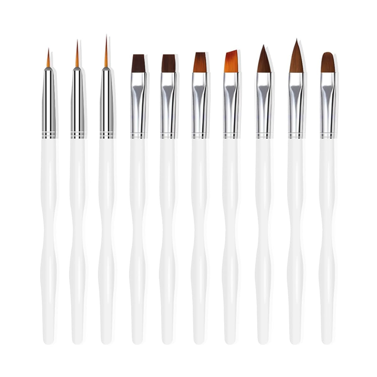 Juego de pinsel para decoración de uñas, 10 piezas de pinsel Malerei de Nageldesign, pinsel de diseño de arte de uñas profesional, pinsel de delineador fino para uñas, negro