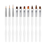 Juego de pinsel para decoración de uñas, 10 piezas de pinsel Malerei de Nageldesign, pinsel de diseño de arte de uñas profesional, pinsel de delineador fino para uñas, negro