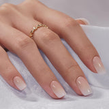 Btartbox Uñas Postizas Cuadradas Cortas Pegamento Baby Boomer En Uñas Postizas Rosa Degradado Blanco Uñas Artificiales Cortas con Pegamento para Uñas 30 Piezas Uñas Postizas Cuadradas