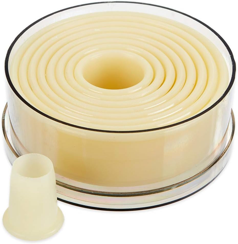 Thermohauser Juego de moldes para galletas (nylon), redondos y lisos, blanco, diámetro 2,0-10,0 cm, 9 piezas, plástico