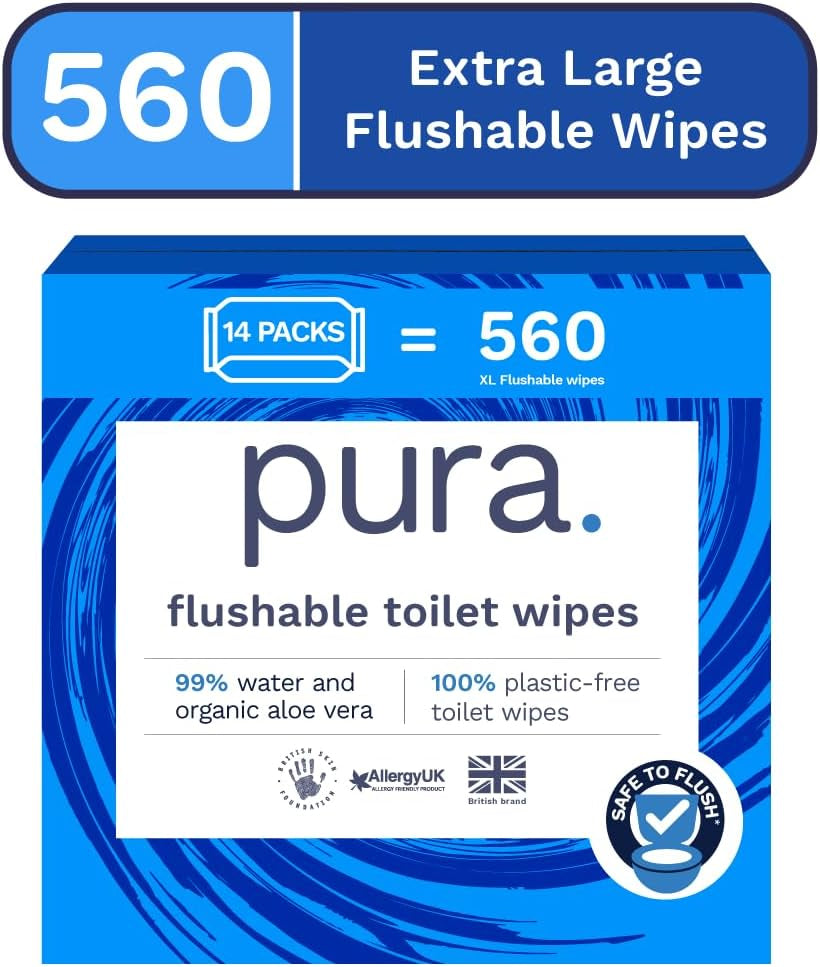 Toallitas húmedas desechables ecológicas 560 toallitas (14 x 40 toallitas) Paquete mensual 100 % sin plástico 99 % toallitas húmedas para el cuidado sensible al agua Fina a descarga Certificado biodegradable vegano