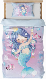 Ropa de cama infantil, varias medidas y varios personajes animados Ropa de cama infantil Naty Shop Sirena (modelo 1) 100X135Cm+40X60Cm
