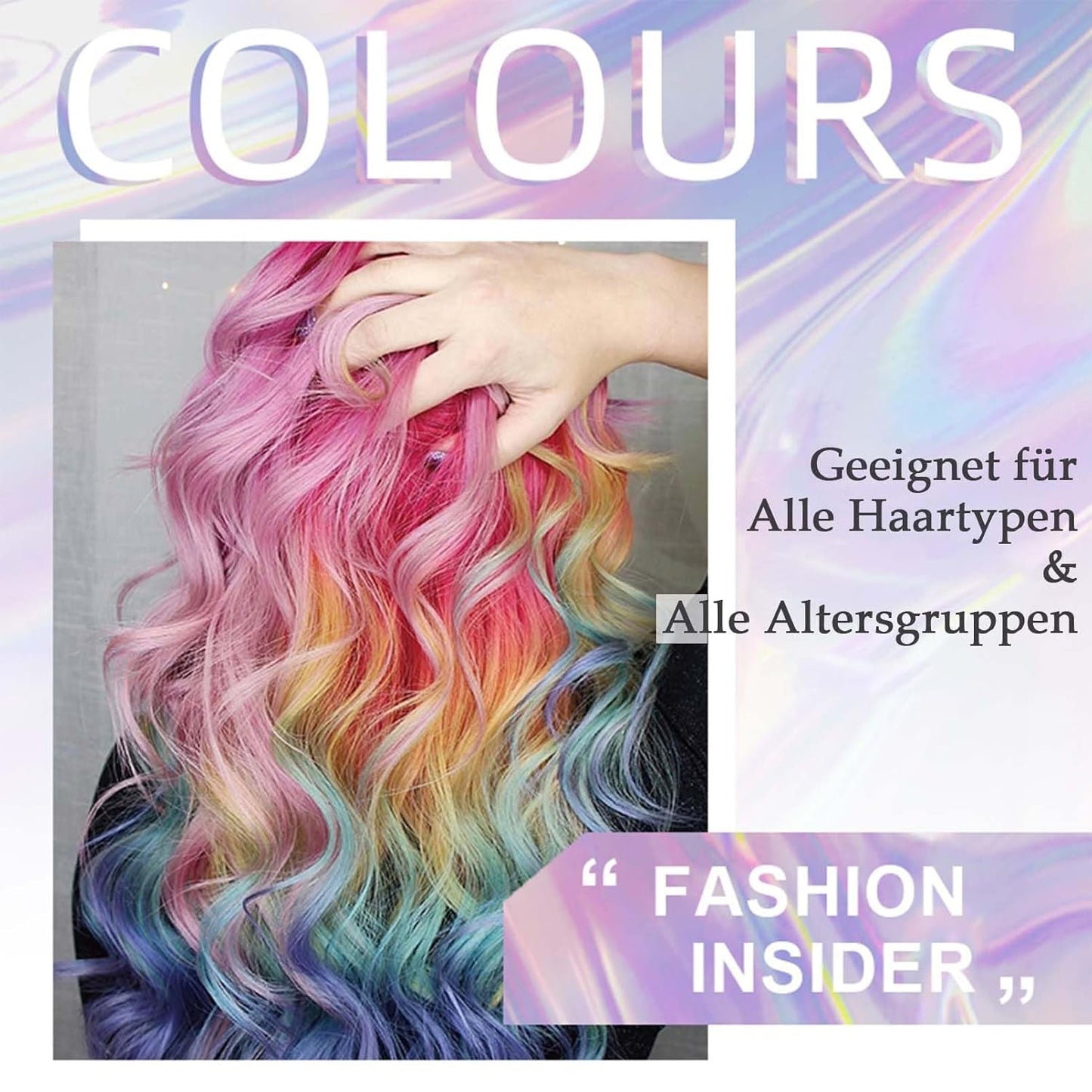 Tinte para el cabello instantáneo, 6 colores, máscara temporal para el cabello para niñas y mujeres, tiza para el cabello lavable, máscara para el cabello con arcoíris, tinte para el cabello para carnaval, Halloween, fiesta de cosplay, cumpleaños (A) Naty Shop Tinte para el cabello