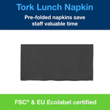 Tork 477851 Servilletas de almuerzo negras plegadas 1/8 / Servilletas de papel preplegadas de 2 capas para refrigerios o comidas pequeñas / Calidad avanzada / Servilletas 10 x 200 (2000) / 32,6 x 33 cm (largo x ancho)