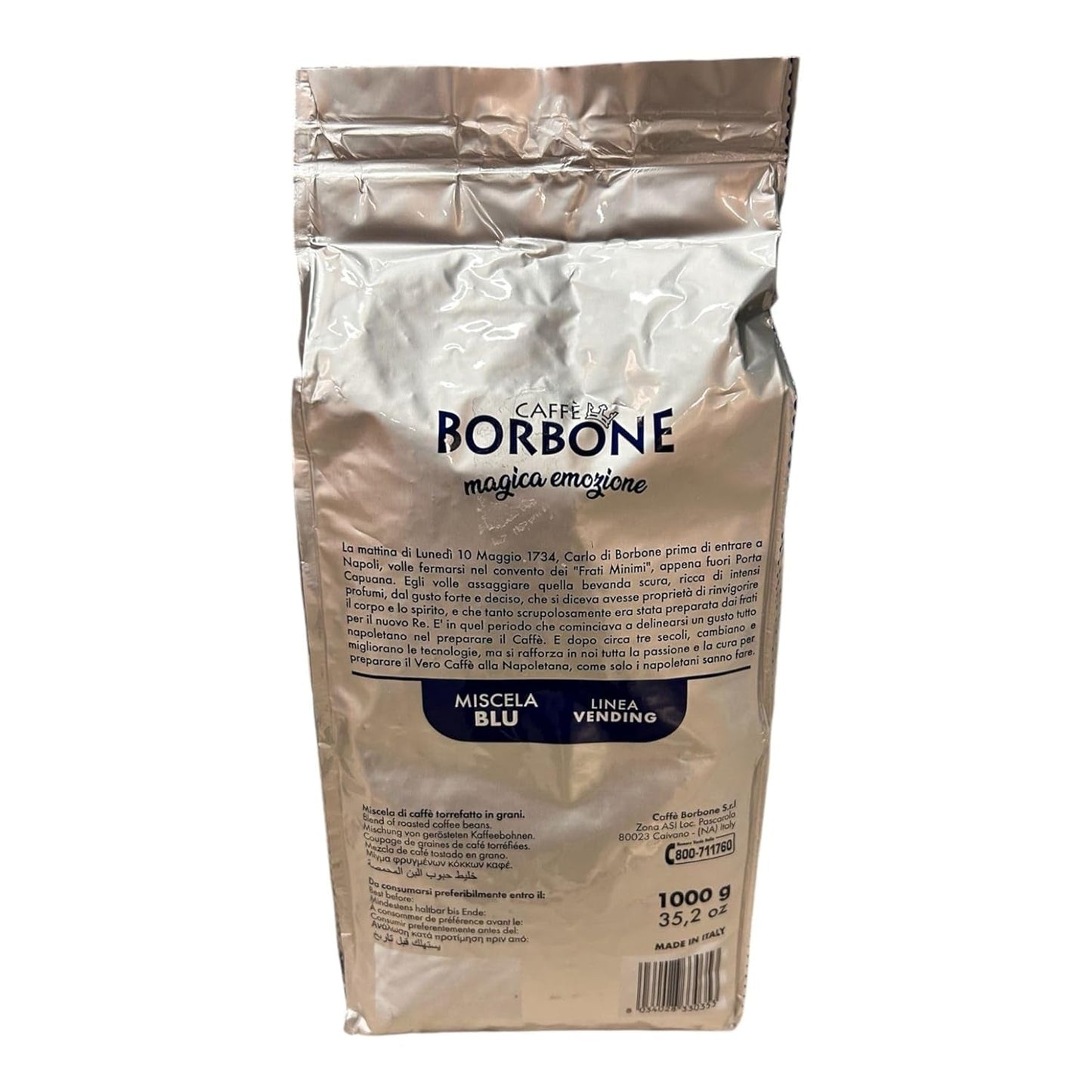 Café en grano BLUE Blend Borbone VENDING 1 kg x 12