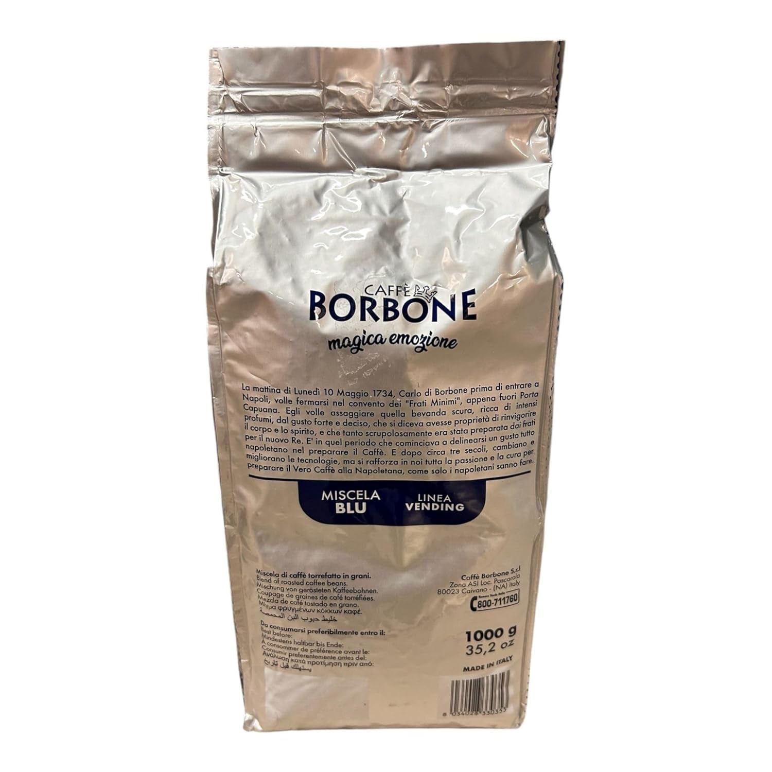 Café en grano BLUE Blend Borbone VENDING 1 kg x 12