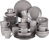 Vancasso Vajilla para 12 personas Navia Vajilla de gres, 48 ​​piezas, juego combinado con platos, ensaladeras, cuencos y tazas, aspecto vintage, diseño natural