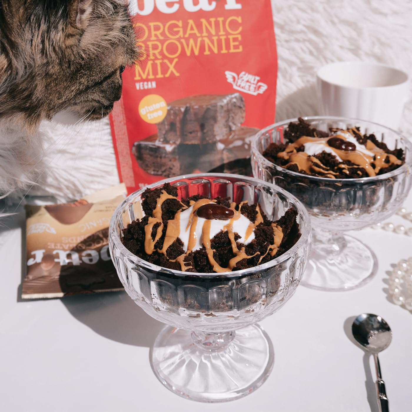 Mezcla de brownie orgánica Bettr - Brownies biológicos, veganos y sin gluten con sabor a kakaogeschmack - 400 g - 15 porciones Naty Shop