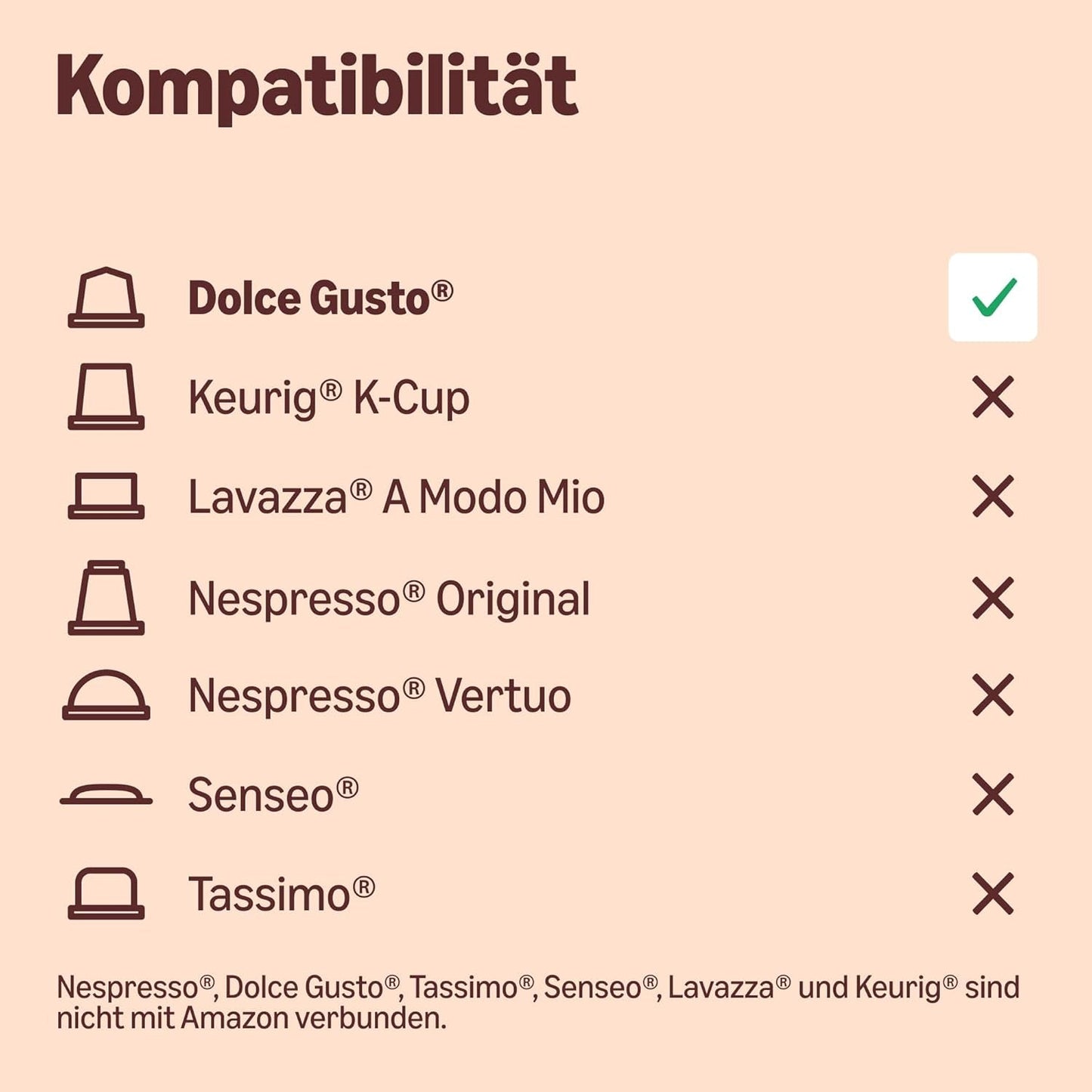 de Amazon Cafe au Lait Dolce Gusto compatible Kaffeekapseln, 48 Kapseln (3 Packungen mit je 16 Stück)