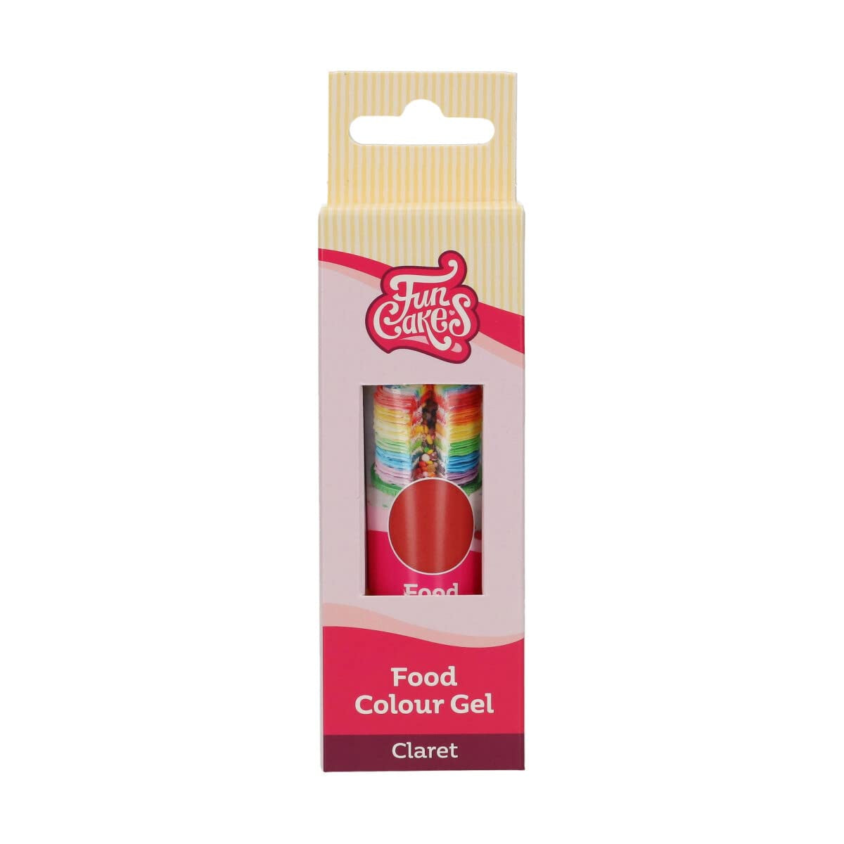 Funcakes Food Color Gel Claret: Colorante alimentario altamente concentrado para masas, natas, fondant y mazapanes. Fácil dosificación. Una sola gota para crear colores vibrantes. Halal. 30 gramos.