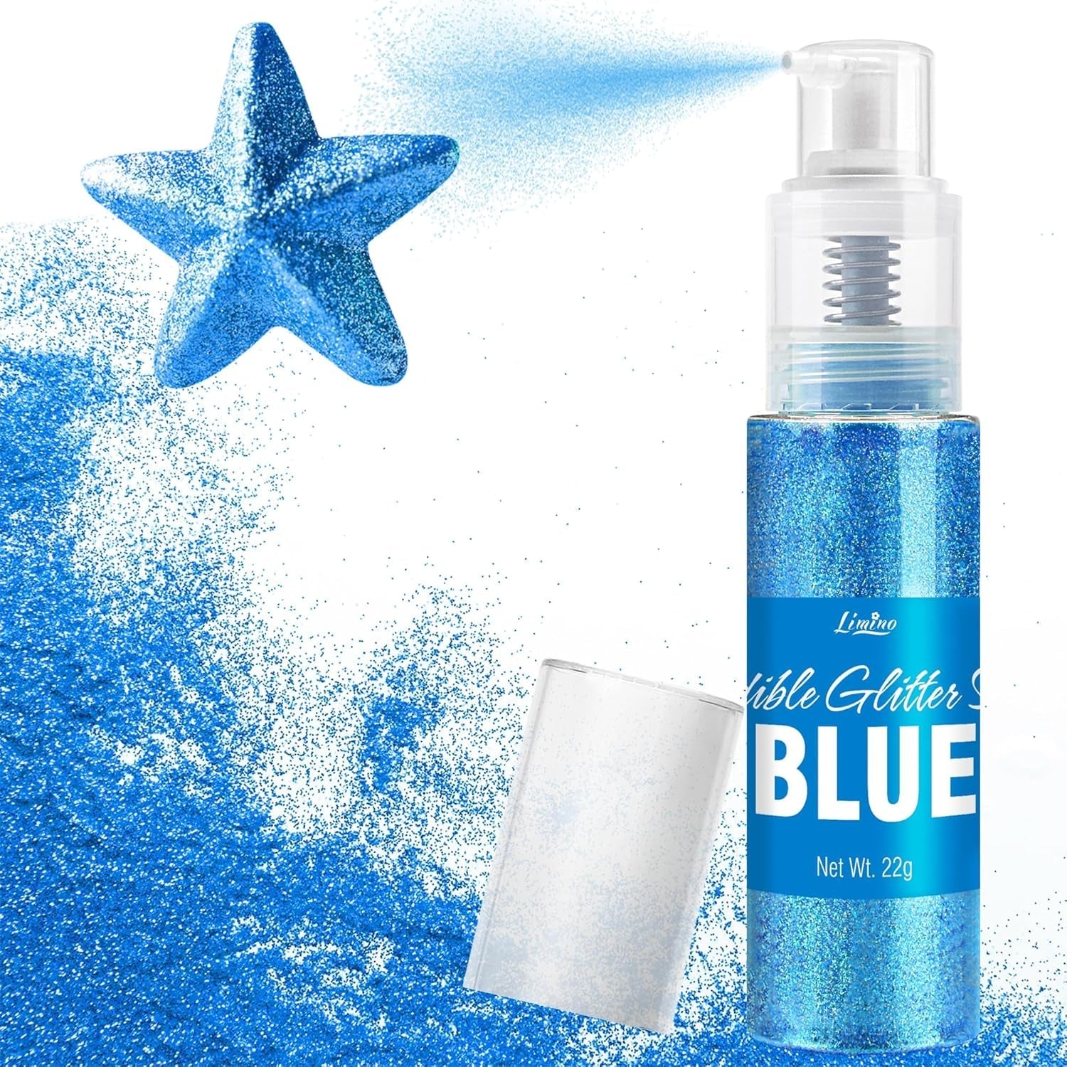 Purpurina comestible, spray, varios colores, 22 gramos Naty Shop Azul
