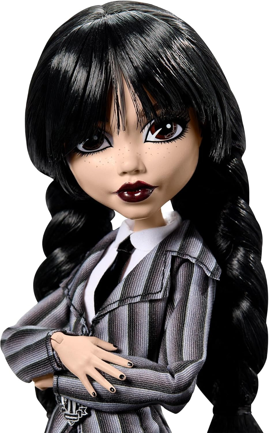 Muñeca Monster High Wednesday y Accesorios Figura Coleccionable Wednesday Addams en Uniforme de Nevermore Academy con Mano Fría y Mochila Soporte para Muñecas HXJ04 Naty Shop Muñecas