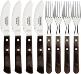 Tramontina PIZZA Besteck, Juego de 8 Piezas, Para 4 Personas, Rostfreier Edelstahl, Fsc-Zertifizierte Holzgriffe, Spülmaschinenfest Kitchen Naty Shop