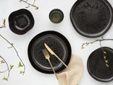 CreaTable, 21249, Serie Natura Organic RUSTY, Vajilla de 12 Piezas para 4, Juego de Platos de Porcelana, Apto para Lavavajillas y Microondas, Fabricado en Europa