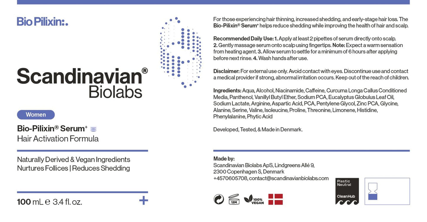 Rutina de crecimiento del cabello de Scandinavian Biolabs para mujeres con resultados clínicamente probados en 45 días | Tratamiento Caída del Cabello (Bio-Pilixin) Naty Shop Hair Care