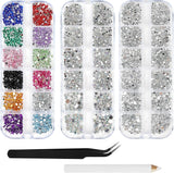 Harz Strasssteine ​​​​4200Pcs Strass Kristalle 1Mm-5Mm Gemischte Kinder Bastelsachen Kit Mit Strass Mit Picking Pinzette Und Stift para DIY Nägel Kleidung Kunsthandwerk Gemischt Becher Party (A)