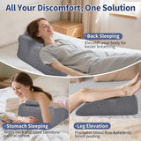 Almohada de lectura: almohada para la espalda, reposacabezas ajustable, almohada de lectura de espuma viscoelástica para cama, almohada ergonómica para la espalda, el cuello y las piernas, almohada de apoyo lumbar
