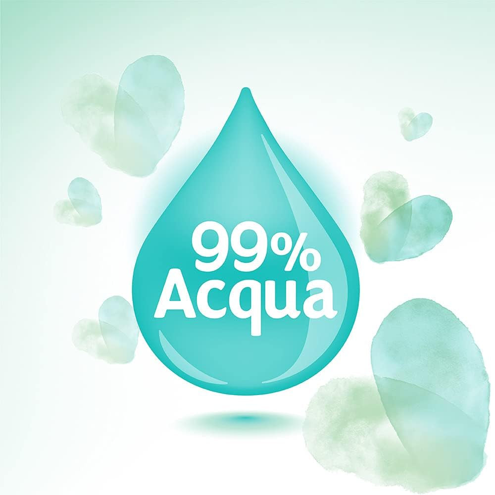 Pampers Acqua Pura Toallitas para bebé 468 unidades (paquete de 3) – 99% agua, 100% algodón, 0% plástico, alcohol y parabenos – Toallitas limpiadoras ideales para pieles sensibles, húmedas, sin ingredientes añadidos