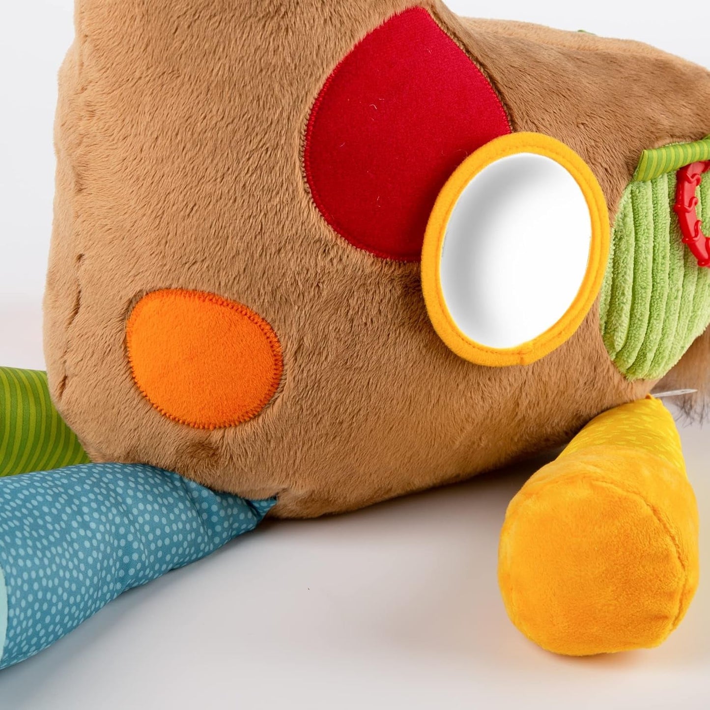 SIGIKID 42863 Jirafa XXL Juguete Bebé, Juguete Educativo PlayQ, Peluche con Mordedor, Sonajero, Espejo, Chirriante, para Bebés y Niños a Partir de 3 Meses, Multicolor/Jirafa 72cm Juguetes Bebe Naty Shop