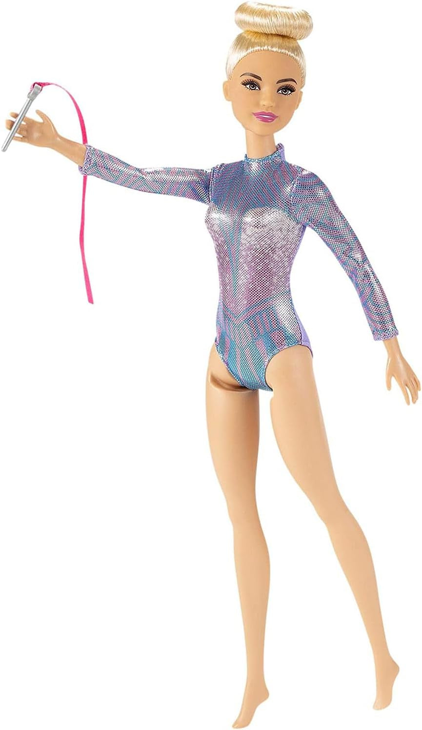 Barbie You Can Be Anything Series-accesorios de gimnasia rítmica con pelo rubio, muñeca incluida, regalo para niños, juguete de 3 años o más, GTN65