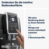 De'Longhi Dinamica Plus ECAM 370.70.B Cafetera espresso totalmente automática con sistema de leche LatteCrema, capuchino y espresso, pantalla táctil a color TFT de 3,5 pulgadas y control mediante aplicación, función café, negra