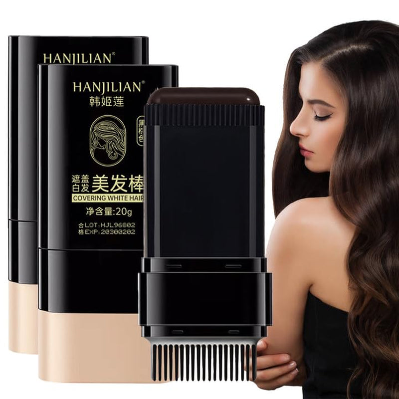 2 Piezas de Polvo de Rayita Marrón Oscuro, Polvo de Rayita, Corrector de Rayita, Lápices de Color de Cabello con Peine, Herramienta para Cubrir el Cabello Gris para Mujeres y Hombres (40 g, Marrón Oscuro) Naty Shop Tinte para el Cabello Título Predeterminado