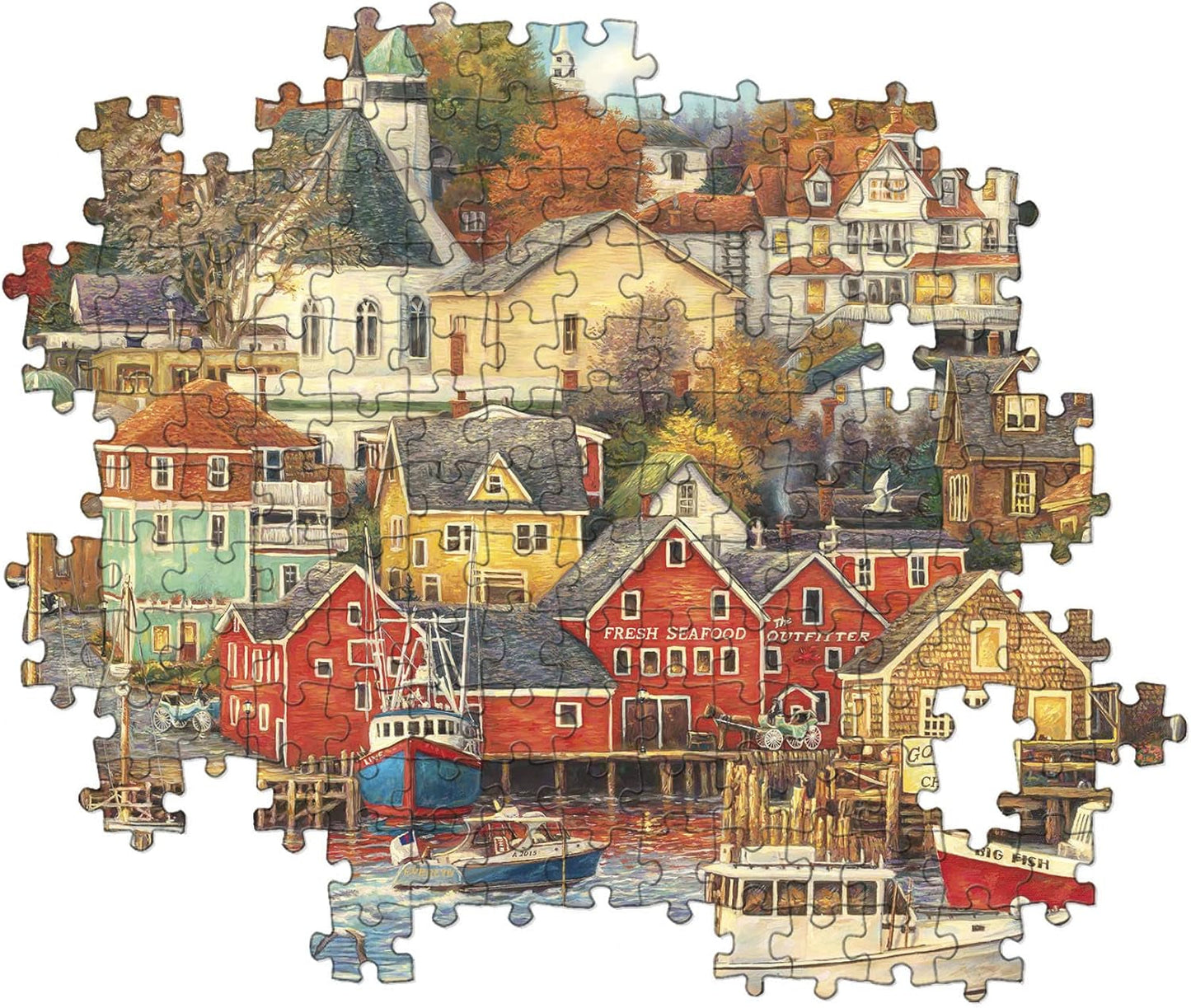 Clementoni - 31685 Puzzle Colección - Good Times Harbor - Puzzle 1500 piezas a partir de 14 años, puzzle de adultos con objetos ocultos, juego de habilidad para toda la familia, Puzzle mediano Naty Shop