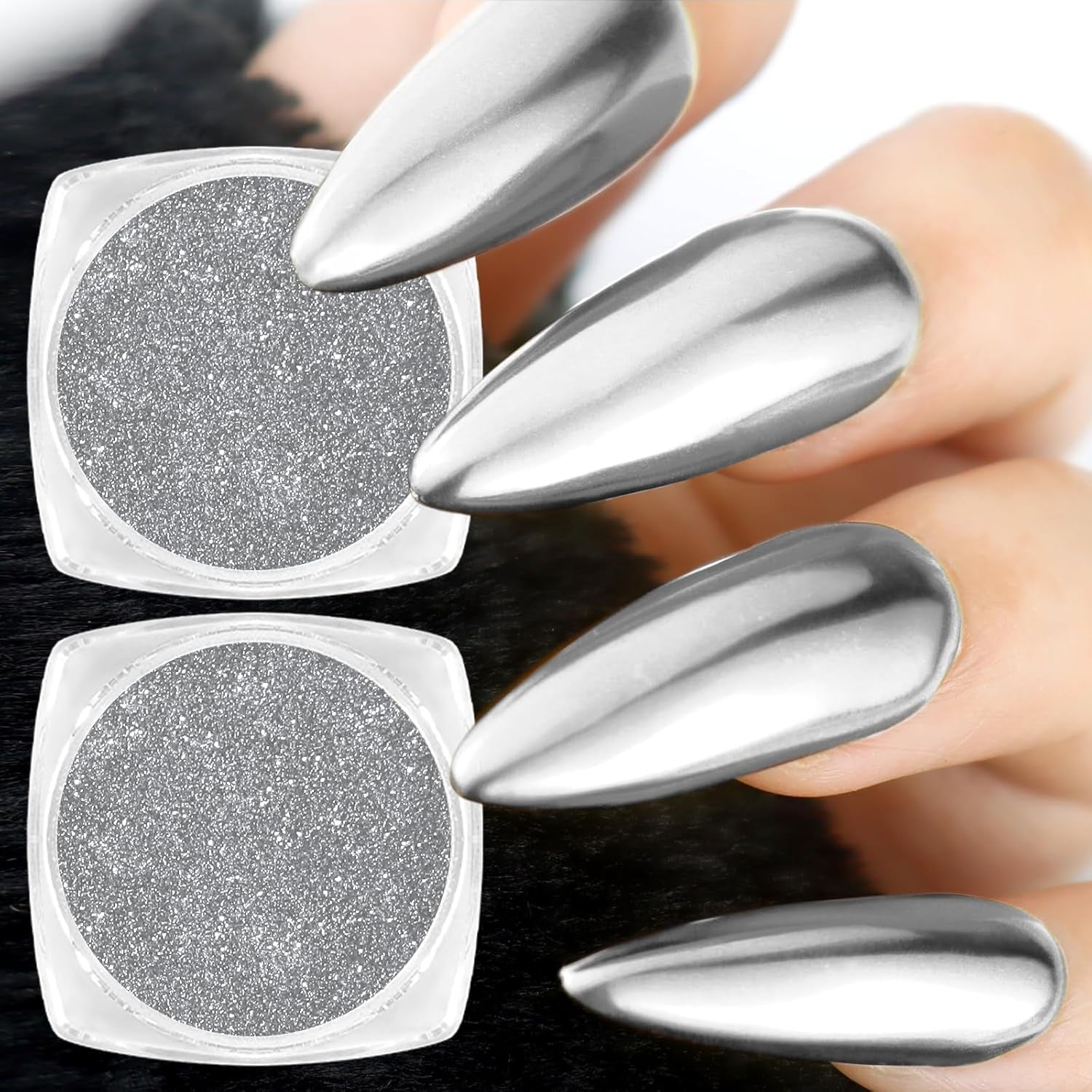 White Pearl Chrom Nagel Pulver, Irisierendes Aurora Pulver Metallic Spiegel Effekt Glitter Pulver Pearlescent Eis Transparent Meerjungfrau Pigment Perle Glitter Staub para decoración de uñas