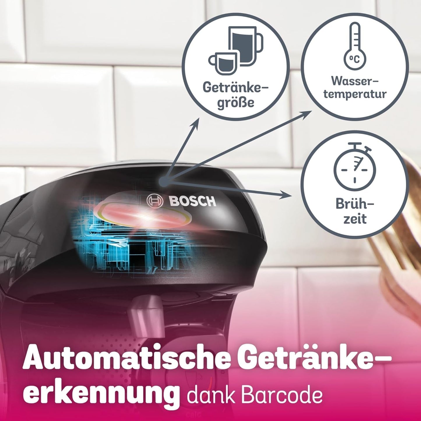 Bosch Tassimo Happy Friendly TAS102E Cafetera espresso de cápsulas, más de 70 bebidas, apta para todas las tazas, parada automática, sostenible, dosificación perfecta, ahorro de espacio, 1400 W, negra