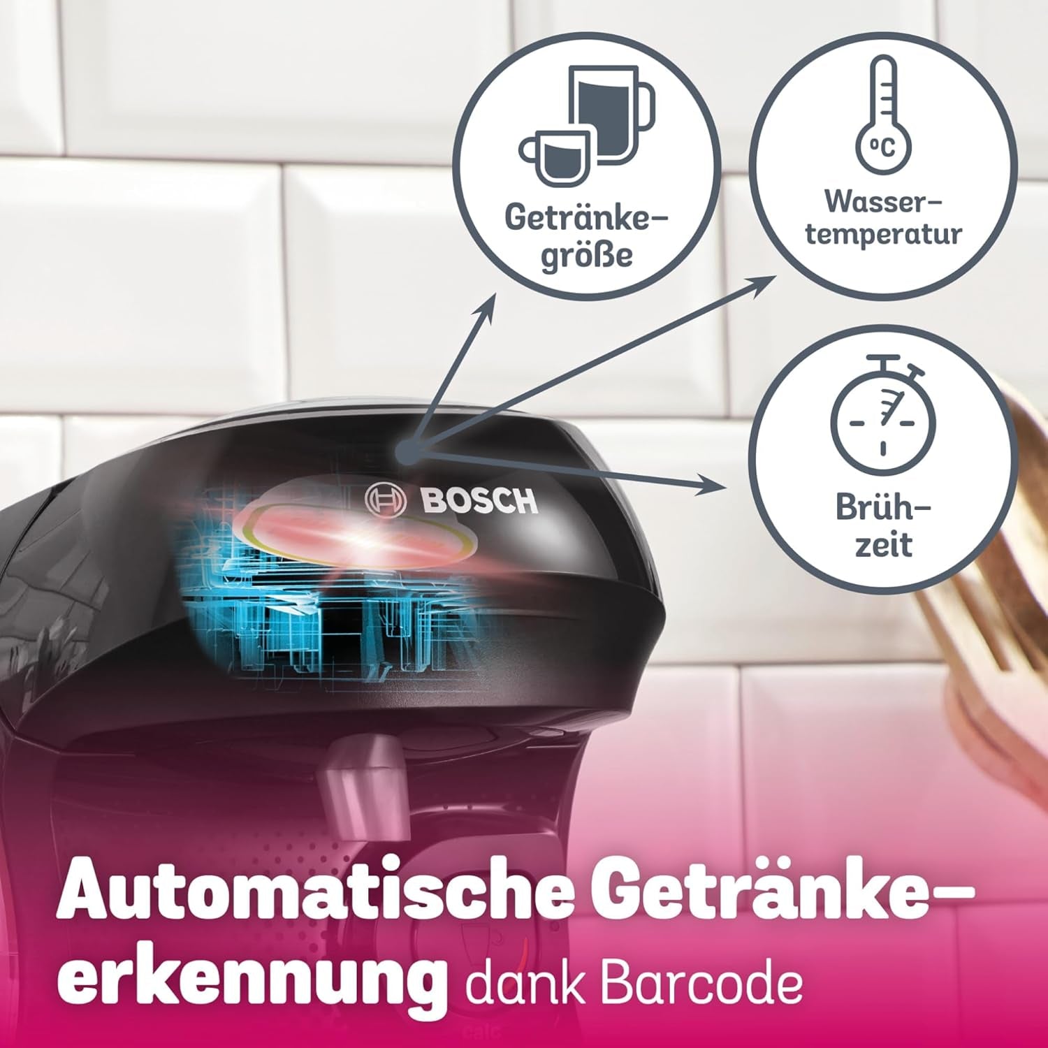Bosch Tassimo Happy Friendly TAS102E Cafetera espresso de cápsulas, más de 70 bebidas, apta para todas las tazas, parada automática, sostenible, dosificación perfecta, ahorro de espacio, 1400 W, negra