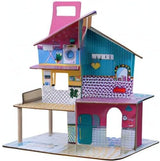 Olivia's Little World 360 Casa de muñecas de madera para niños, muñecas de 3,5" y 12 accesorios, multicolor TD-13260C