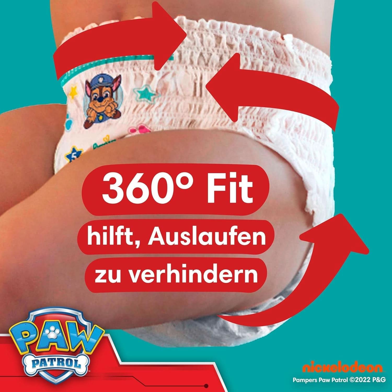 Pañales Pampers Paw Patrol Pants talla 5 (12-17Kg) Baby-Dry, Junior con bolsillo Stop and Protect, CAJA MENSUAL, 160 pañales Naty Shop