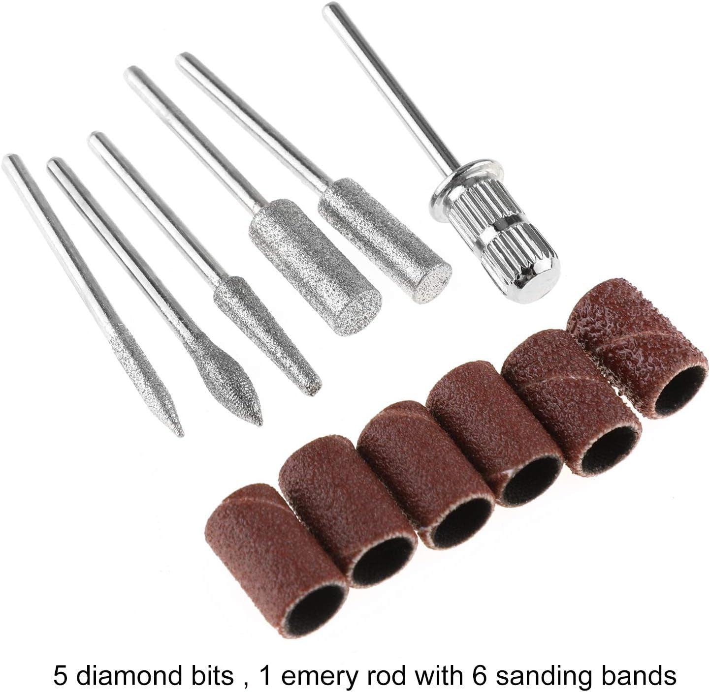 MWOOT Brocas de Diamante para Limas de Uñas Eléctricas con Mangas de Esmerilado Bandas de Esmerilado Brocas para Uñas Accesorios para Uñas Artificiales Removedor de Cutículas