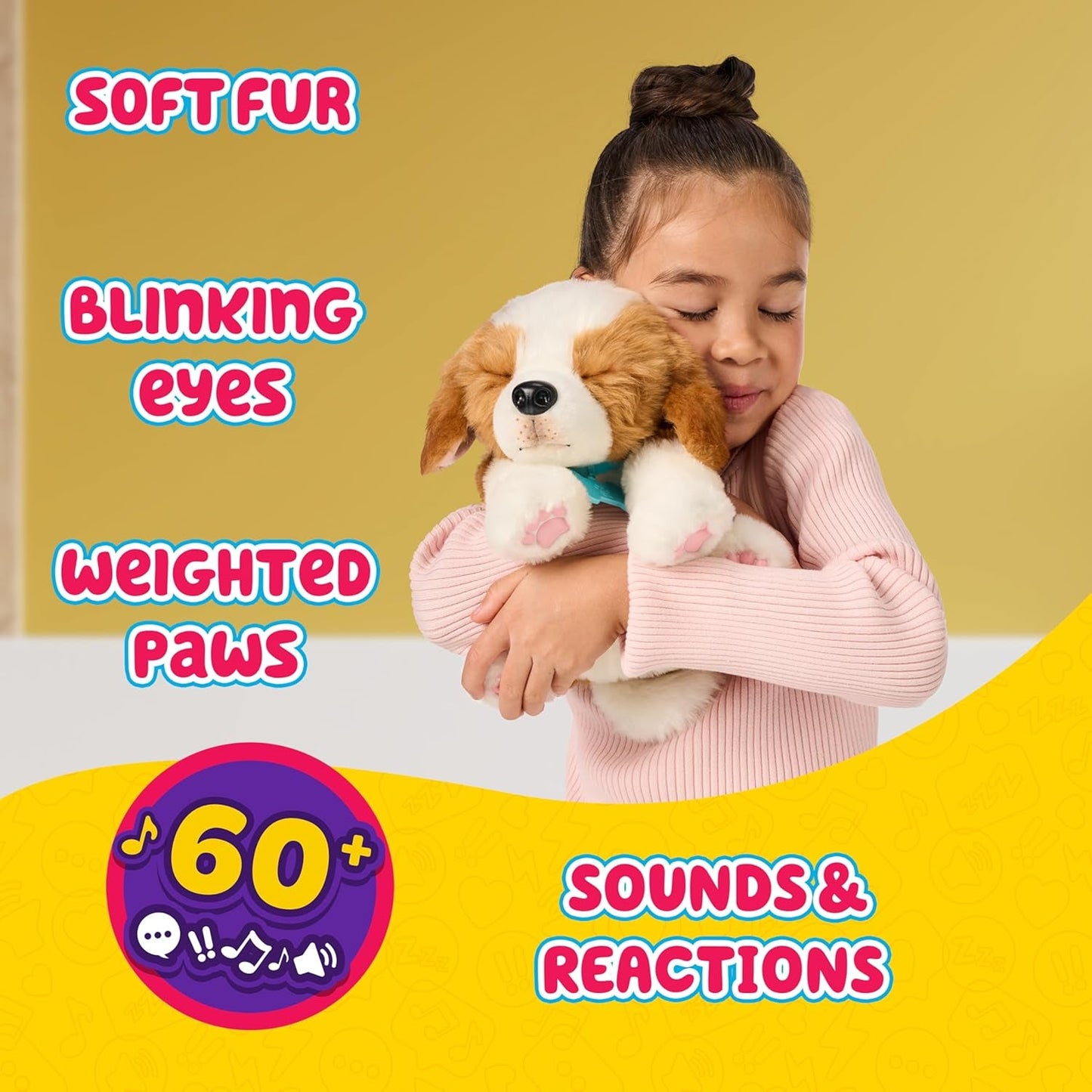 Little Live Pets Mi cachorro realmente real - Parches; Cachorro interactivo; más de 60 sonidos/reacciones; apariencia realista; 1 de 72 variantes; set de juego con bolsa de transporte; pilas incluidas; edades 5+