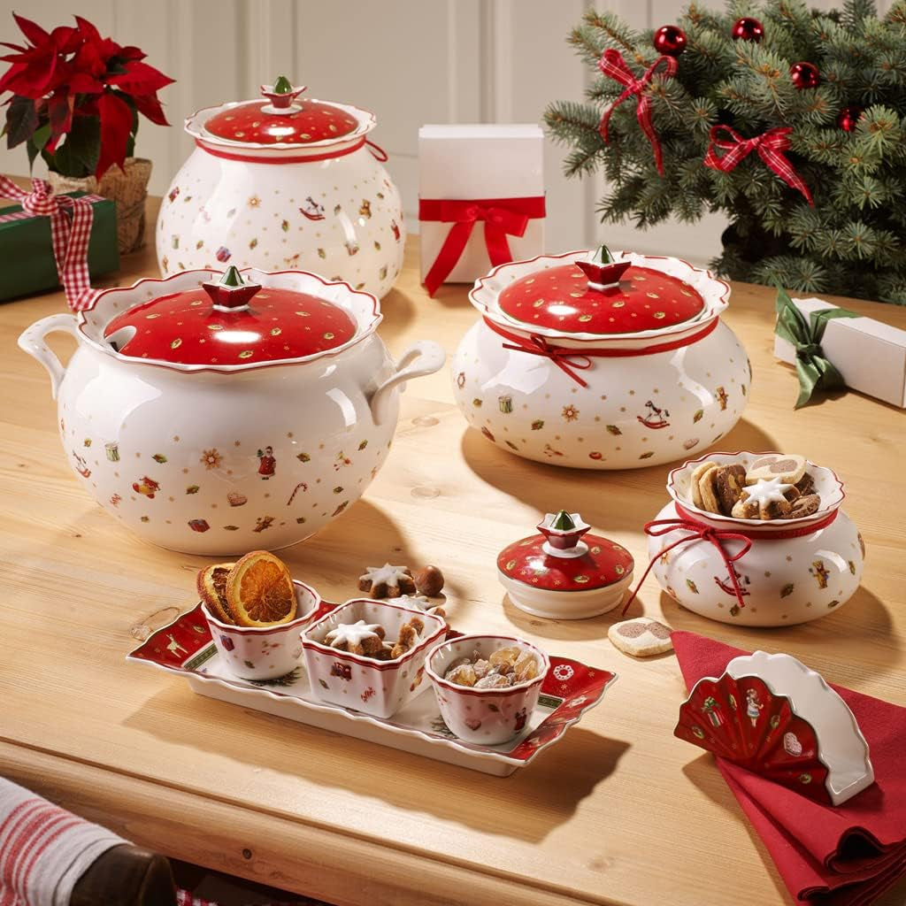 Villeroy & Boch Toy's Delight Terrina, 3 litros, porcelana premium, blanco/rojo