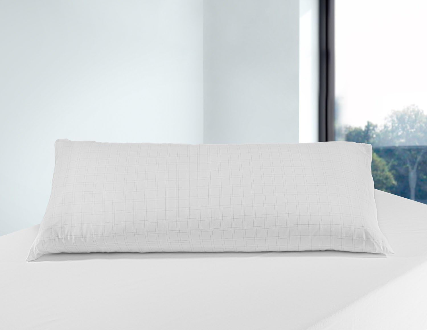 Savel, almohada antiestrés con doble funda, firmeza media, 105 X 40 Cm Naty Shop almohadas estándar Blanco 40X105 Cm
