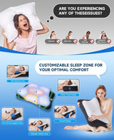 SUPA MODERNA Almohada de espuma viscoelástica para dormir de lado, almohada refrescante 60X40, ortopédica para la espalda, estómago, cuello, alivio del dolor, almohada para el cuello, almohadas ortopédicas cervicales Naty Shop