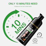 Champú Instantáneo para Cabello Negro, Champú para Tinte Natural, Cobertura 100% de Grises - Fácil y Rápido, Color Semi Permanente para Cabello Negro, Champú para Tinte para Cabello para Hombres y Mujeres Tinte para el Cabello Naty Shop