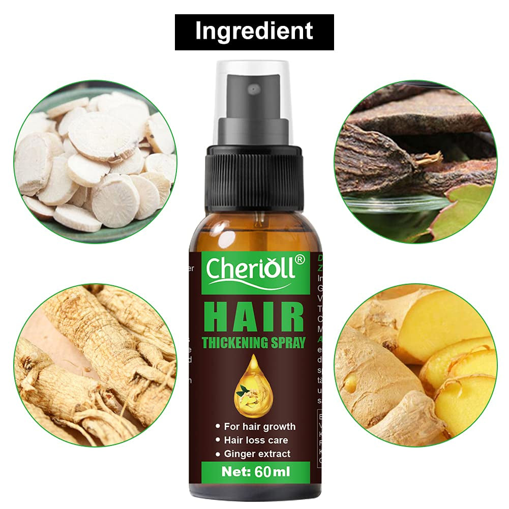 Crecimiento del Cabello, Anticaída, Spray para el Crecimiento del Cabello, Tratamiento y Caída del Cabello, Para Adelgazar el Cabello, Promueve un Crecimiento del Cabello más Grueso, Completo y Rápido, 60ml Cuidado del Cabello Naty Shop